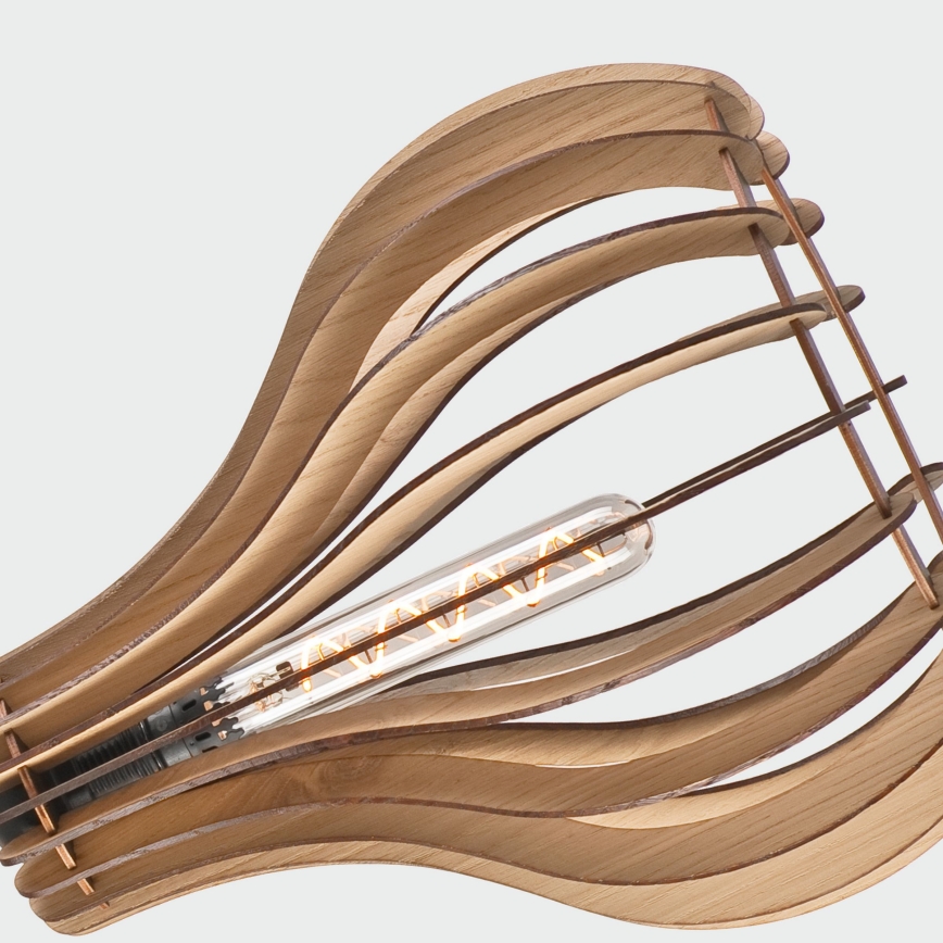 Luster na sajli TUCCI 1xE27/60W/230V, prečnik 29 cm, hrast