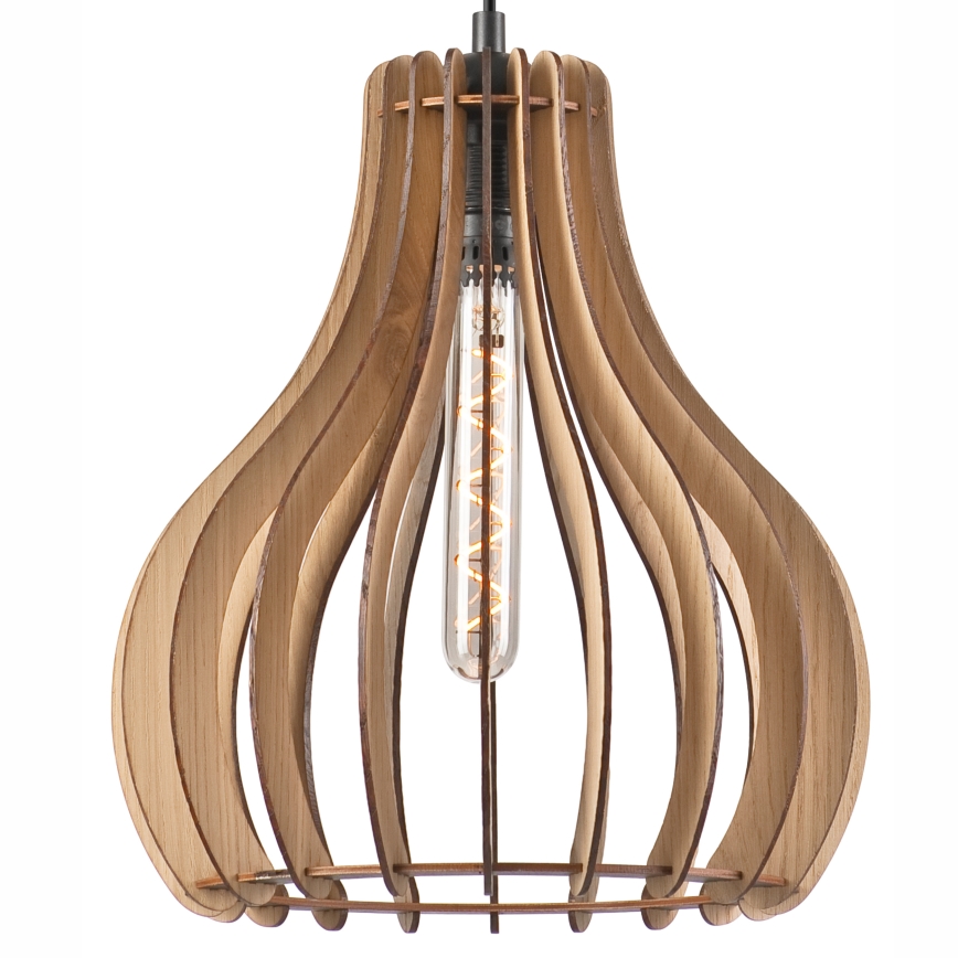 Luster na sajli TUCCI 1xE27/60W/230V, prečnik 29 cm, hrast