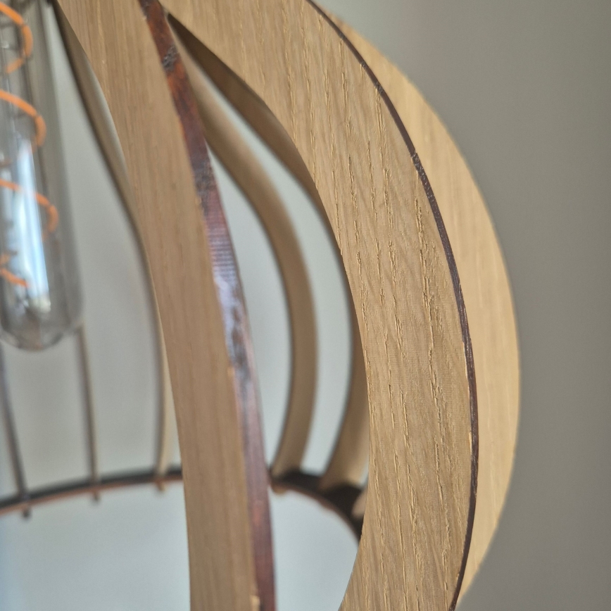 Luster na sajli TUCCI 1xE27/60W/230V, prečnik 29 cm, hrast