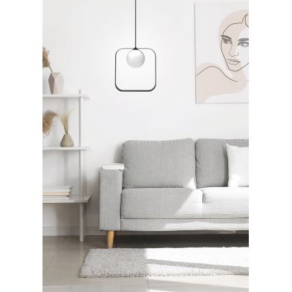 Luster na sajli TULA 1xG9/28W/230V kvadratni crni