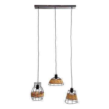 Luster na sajli TUNIS 4xE27/40W/230V crna/braon