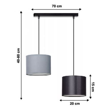 Luster na sajli TUZ 2xE27/60W/230V