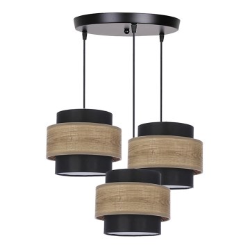 Luster na sajli TWIN 3xE27/40W/230V braon/crna