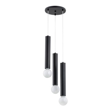 Luster na sajli TWISTER 3xE27/60W/230V prečnik 28 cm crna
