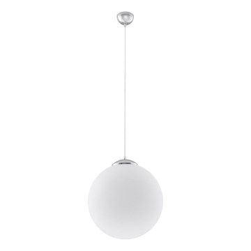 Luster na sajli UGO 1xE27/15W/230V, prečnik 30 cm, bela/sjajni hrom