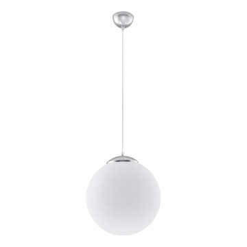 Luster na sajli UGO 1xE27/15W/230V prečnik 40 cm bela/sjajni hrom
