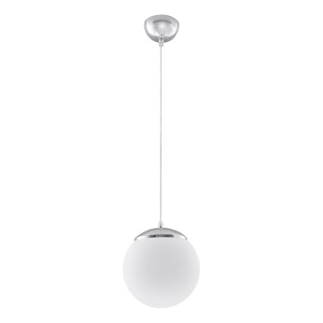 Luster na sajli UGO 1xE27/15W/230V prečnika 20 cm bela/sjajni hrom