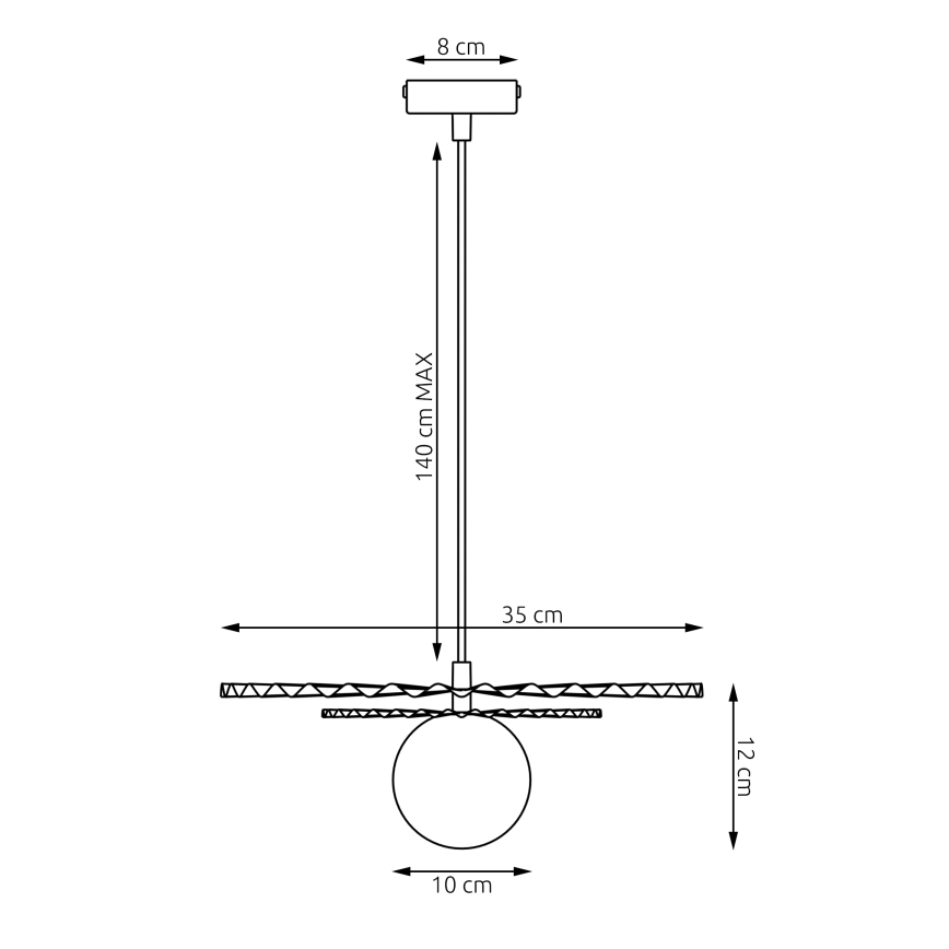 Luster na sajli UMBRA 1xG9/8W/230V crna/bela