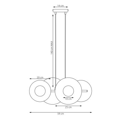 Luster na sajli UMBRA 4xG9/8W/230V bež