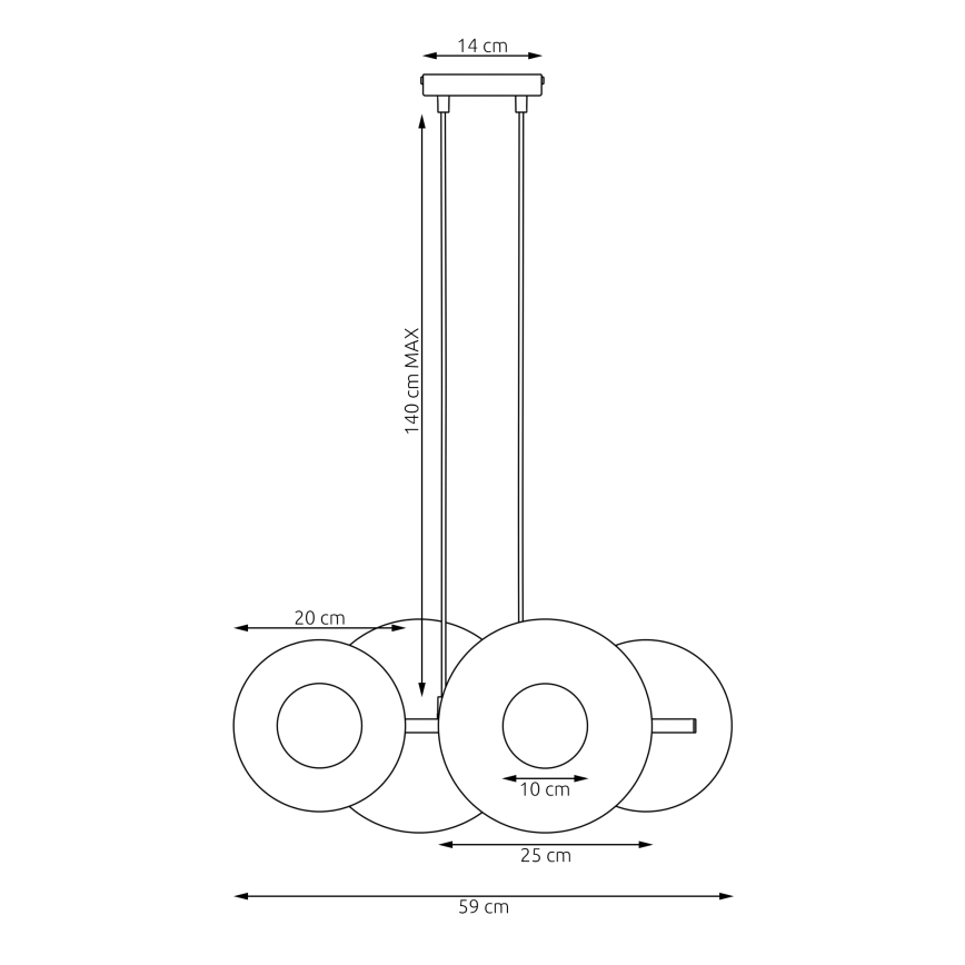 Luster na sajli UMBRA 4xG9/8W/230V bež