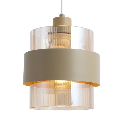 Luster na sajli VALENTINO 1xE27/15W/230V bež/proziran