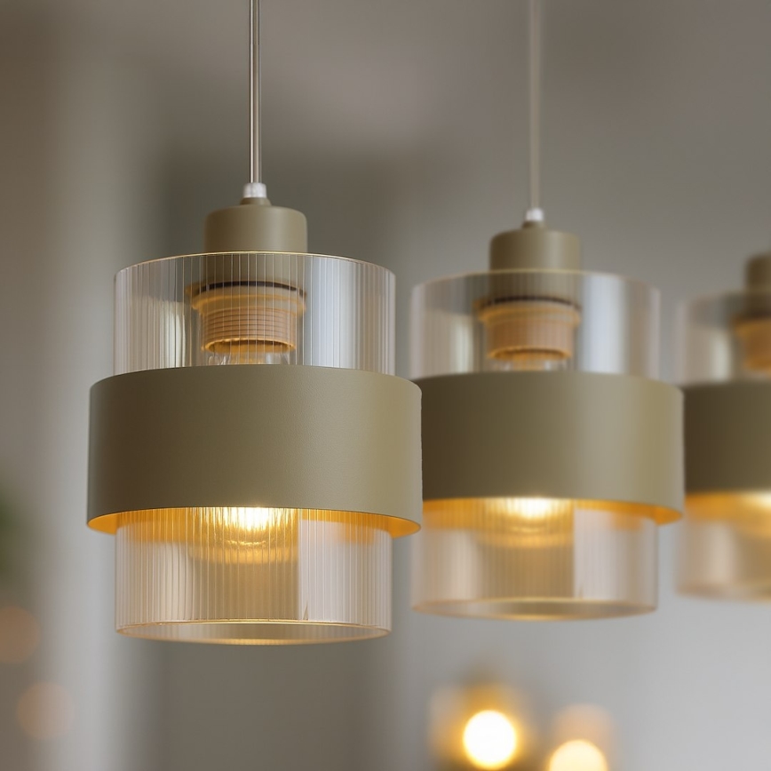 Luster na sajli VALENTINO 3xE27/15W/230V bež/transparentan