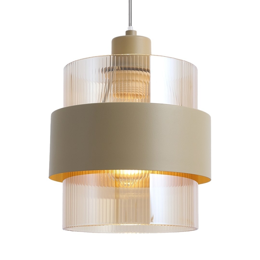 Luster na sajli VALENTINO 3xE27/15W/230V bež/transparentan