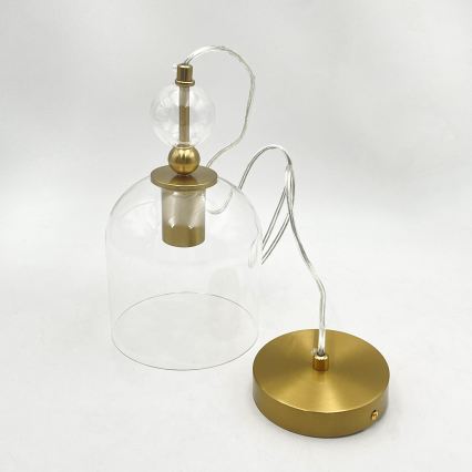 Luster na sajli VELARE 1xE27/15W/230V zlatna/prozirna