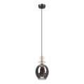 Luster na sajli VELLO 1xE27/15W/230V crna/zadimljeno roze/bež/crna