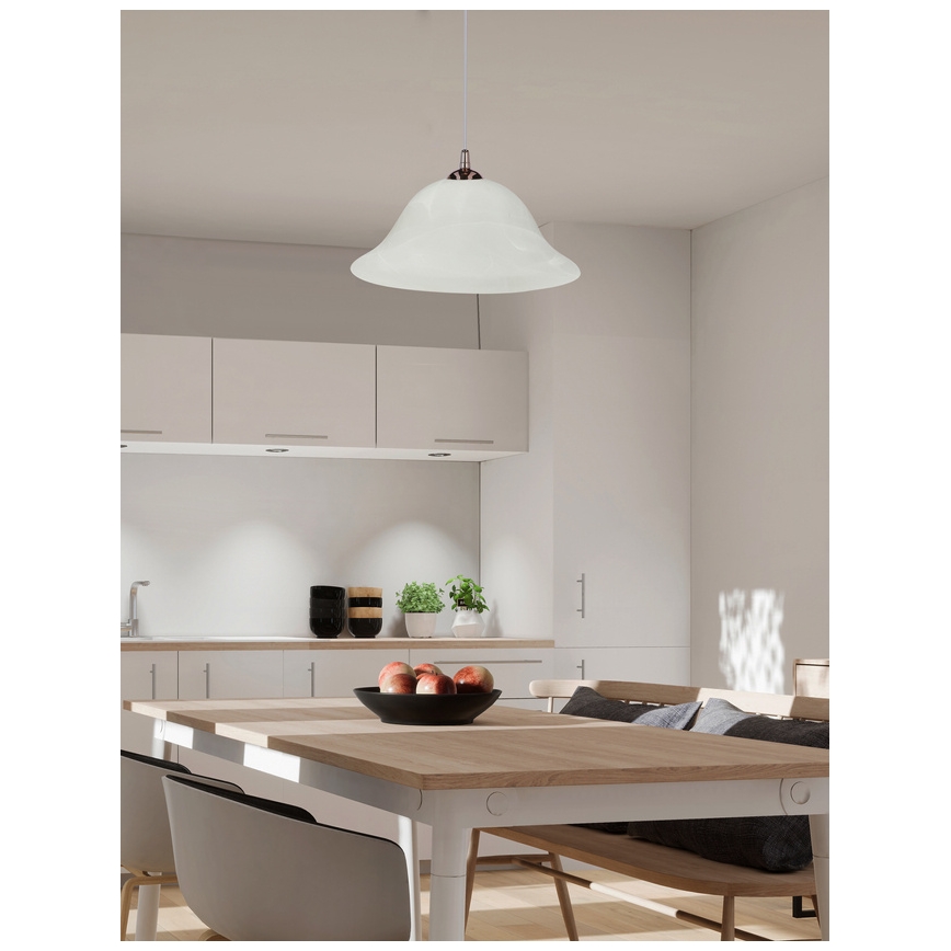 Luster na sajli VERA 1xE27/60W/230V bakarna/bela