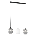 Luster na sajli VERDI 3xE27/15W/230V crna/siva/bela