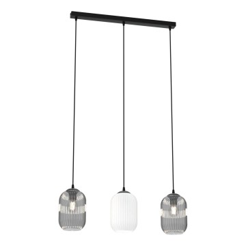 Luster na sajli VERDI 3xE27/15W/230V crna/siva/bela