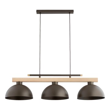 Luster na sajli VERTA 3xE27/15W/230V braon/bež