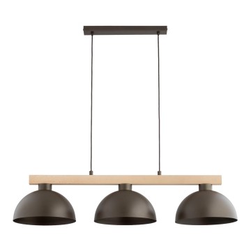 Luster na sajli VERTA 3xE27/15W/230V braon/bež
