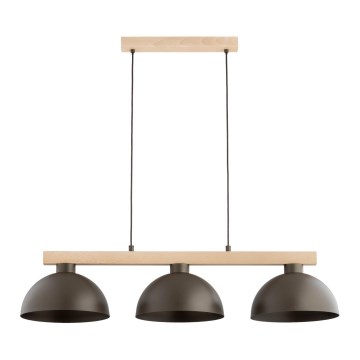 Luster na sajli VERTA 3xE27/15W/230V braon/bež