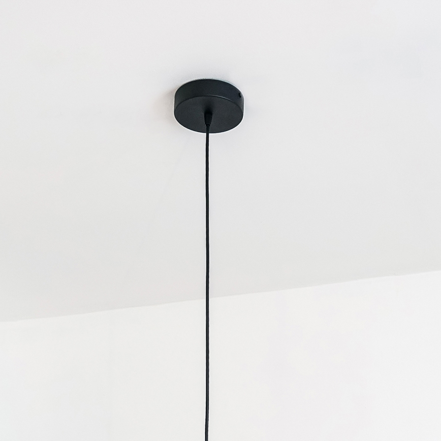 Luster na sajli VESPER 1xE27/15 W/230 V, prečnik 30 cm, crna/zlatna