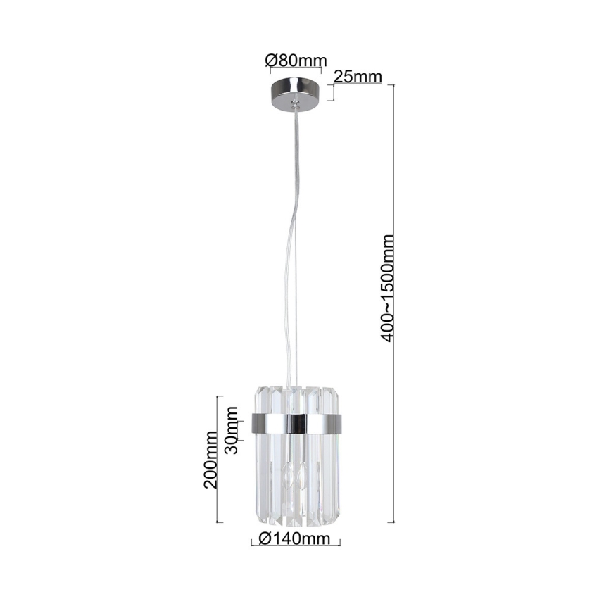 Luster na sajli VETRO 1xE14/10W/230V sjajni hrom