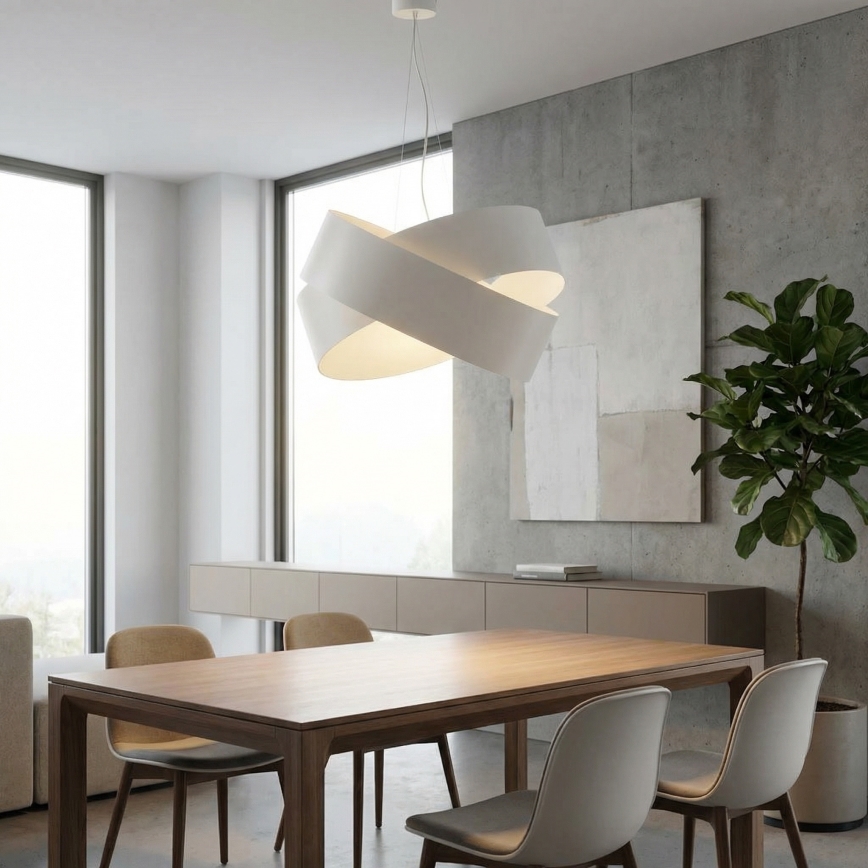 Luster na sajli VIENO 3xE27/15W/230V bela