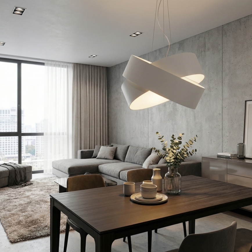 Luster na sajli VIENO 3xE27/15W/230V bela