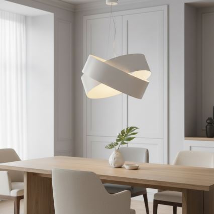 Luster na sajli VIENO 3xE27/15W/230V bela