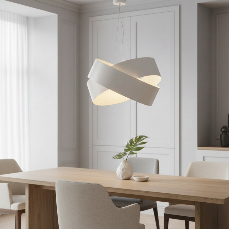 Luster na sajli VIENO 3xE27/15W/230V bela
