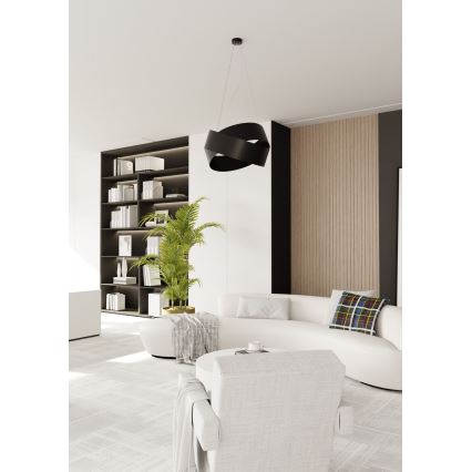 Luster na sajli VIENO 3xE27/15W/230V crni