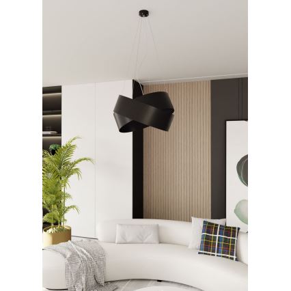 Luster na sajli VIENO 3xE27/15W/230V crni