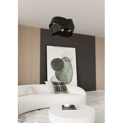 Luster na sajli VIENO 3xE27/15W/230V crni