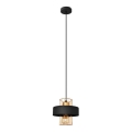 Luster na sajli VOLTA 1xE27/15W/230V crna/ružičasto zlato