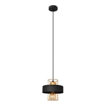 Luster na sajli VOLTA 1xE27/15W/230V crna/ružičasto zlato