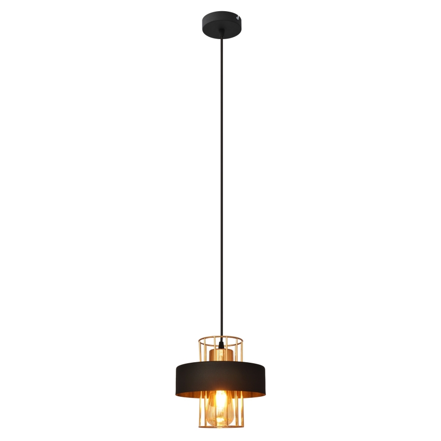 Luster na sajli VOLTA 1xE27/15W/230V crna/ružičasto zlato