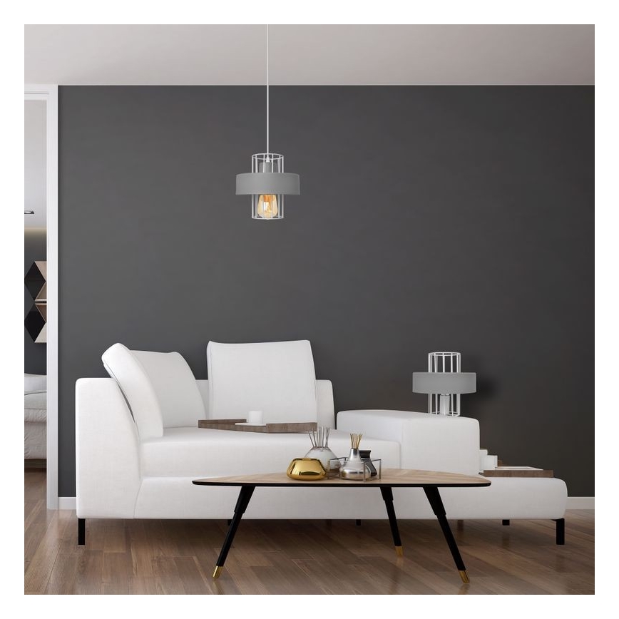 Luster na sajli VOLTA 1xE27/15W/230V siva