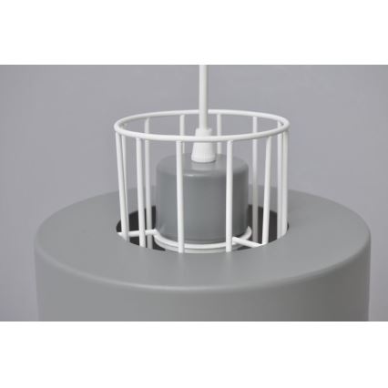 Luster na sajli VOLTA 3xE27/15W/230V prečnik 42 cm siva