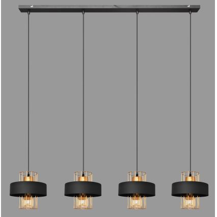 Luster na sajli VOLTA 4xE27/15W/230V crna/rose gold