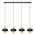 Luster na sajli VOLTA 4xE27/15W/230V crna/roze zlato