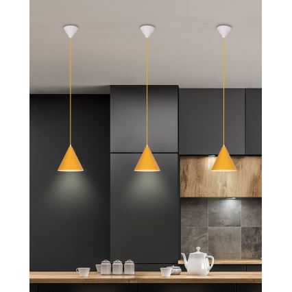 Luster na sajli VOSS 1xE27/40W/230V žuta/bela