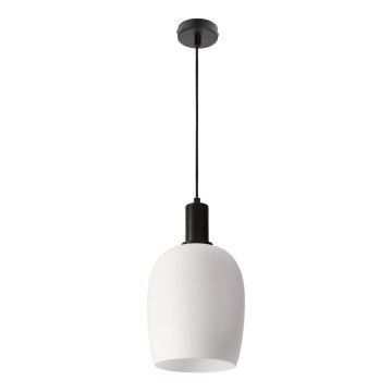 Luster na sajli WOLKEN 1xE27/40W/230V bela/crna