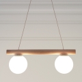 Luster na sajli WOODSTOCK 2xE27/15W/230V drvo/krem