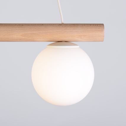 Luster na sajli WOODSTOCK 2xE27/15W/230V drvo/krem