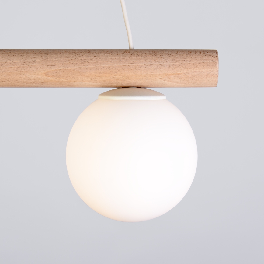 Luster na sajli WOODSTOCK 2xE27/15W/230V drvo/krem
