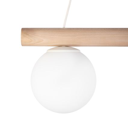 Luster na sajli WOODSTOCK 2xE27/15W/230V drvo/krem