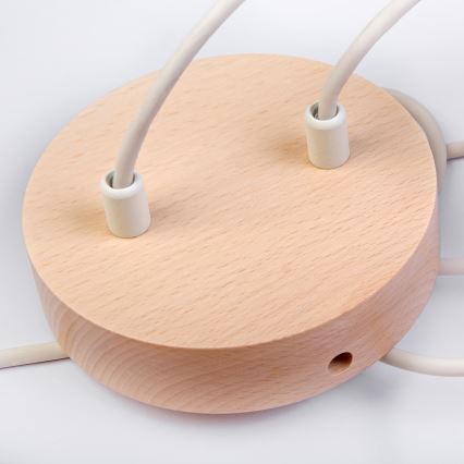 Luster na sajli WOODSTOCK 2xE27/15W/230V drvo/krem