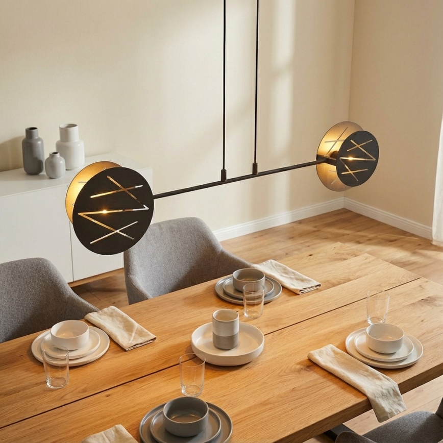 Luster na sajli XOTIC 2xE27/15W/230V crni