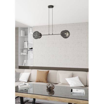 Luster na sajli XOTIC 2xE27/15W/230V crni
